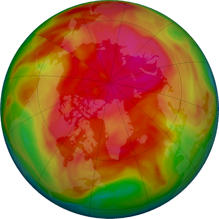 Arctic ozone map for 19 March 2024